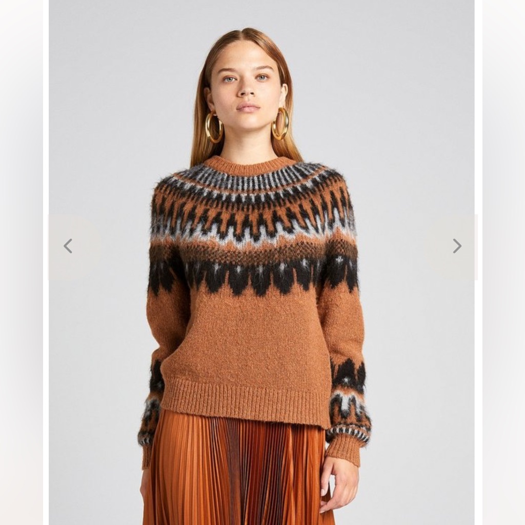 A.L.C. Hollis Fair Isle Brown Sweater
